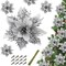 30 Pcs Glitter Christmas Poinsettia Hanging Flower Tree Decor